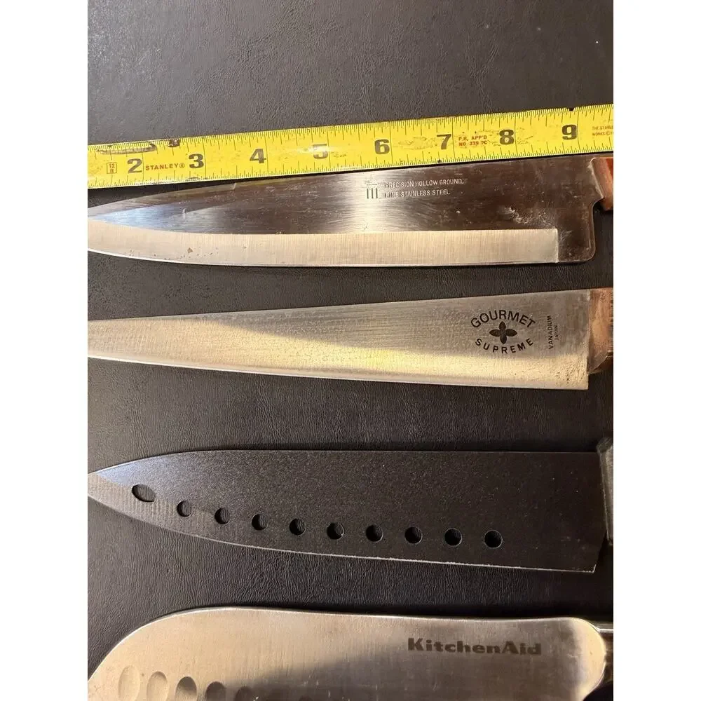 Lot of 9 Vintage Kitchen Knives KitchenAid Maxam Japan Gourmet